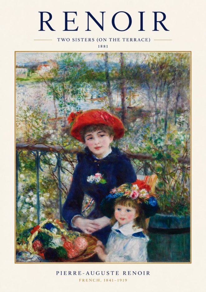 Renoir Two Sisters (on the Terrace) No1 - Plakát