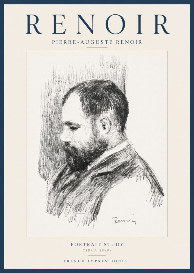 Renoir Portrait Study I No2 - Plakát