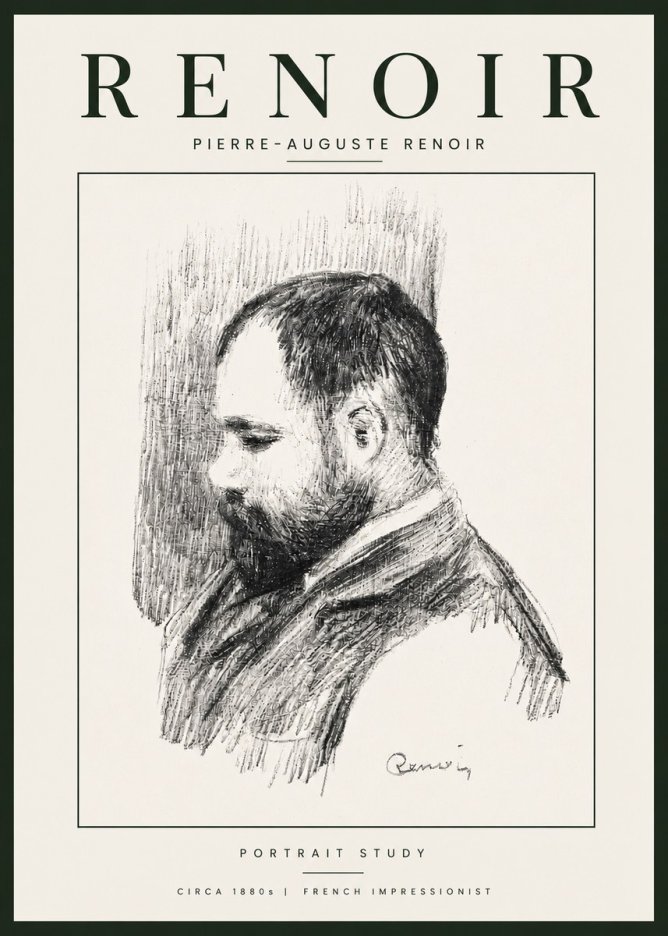 Renoir Portrait Study I No6 - Plakát