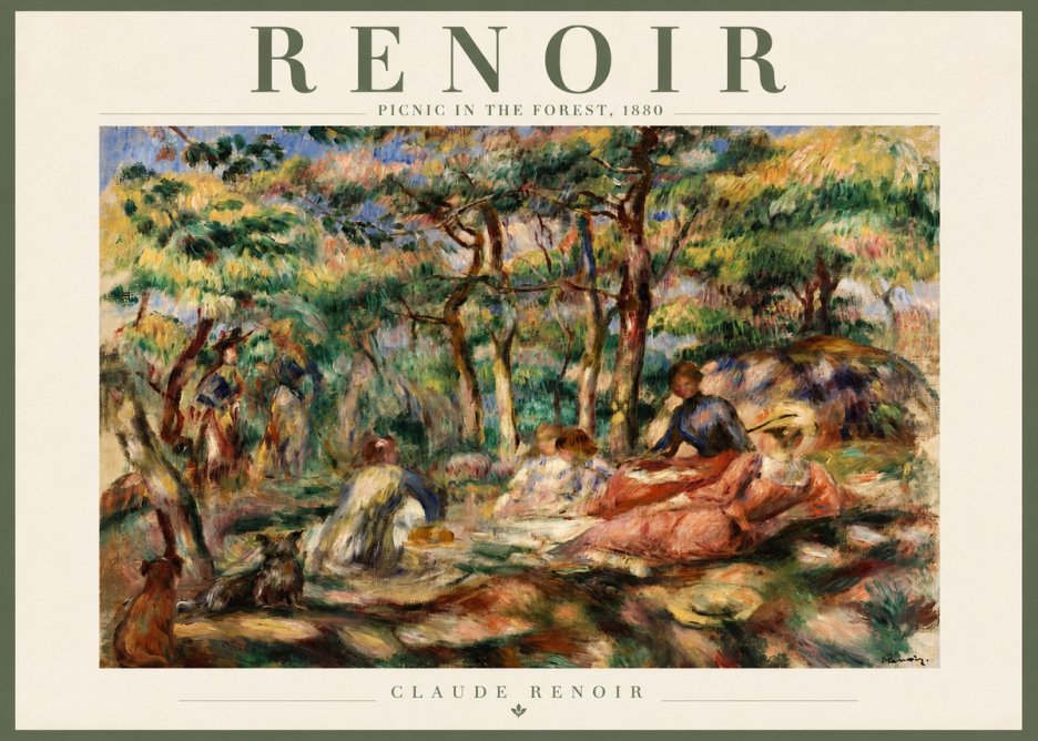 Renoir Picnic in the Forest No4 - Plakát
