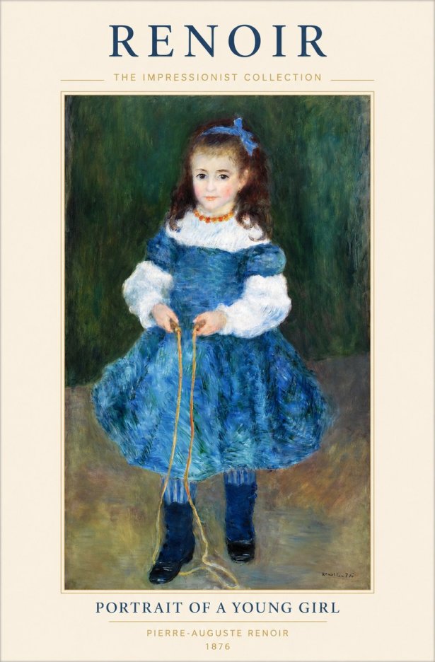 Renoir Portrait of a Young Girl III No1 - Plakát