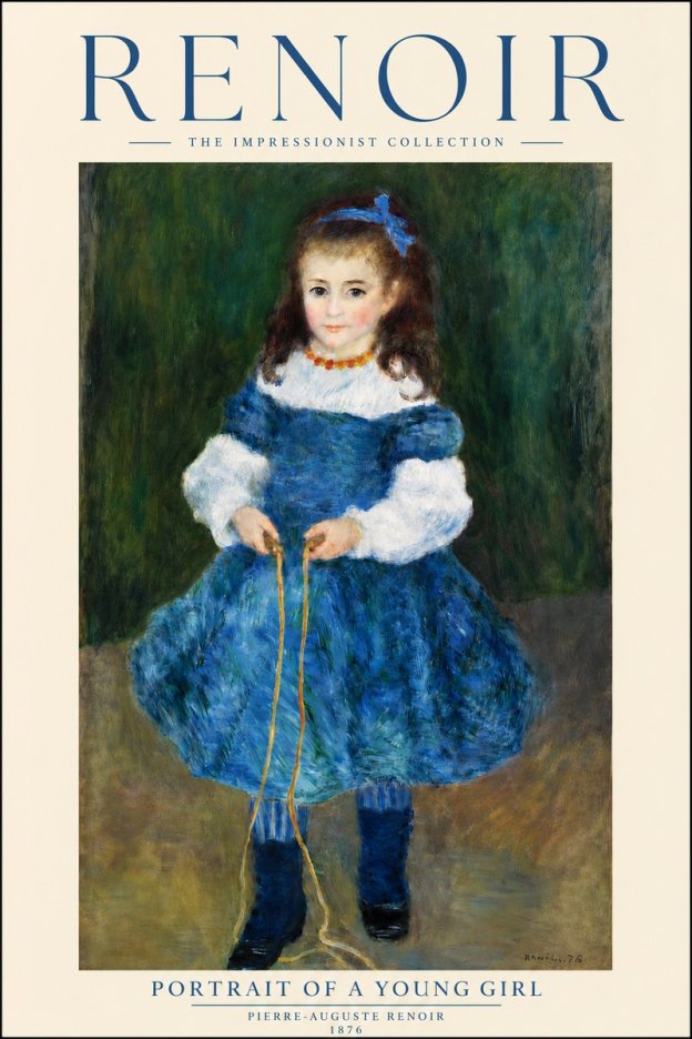 Renoir Portrait of a Young Girl III No3 - Plakát