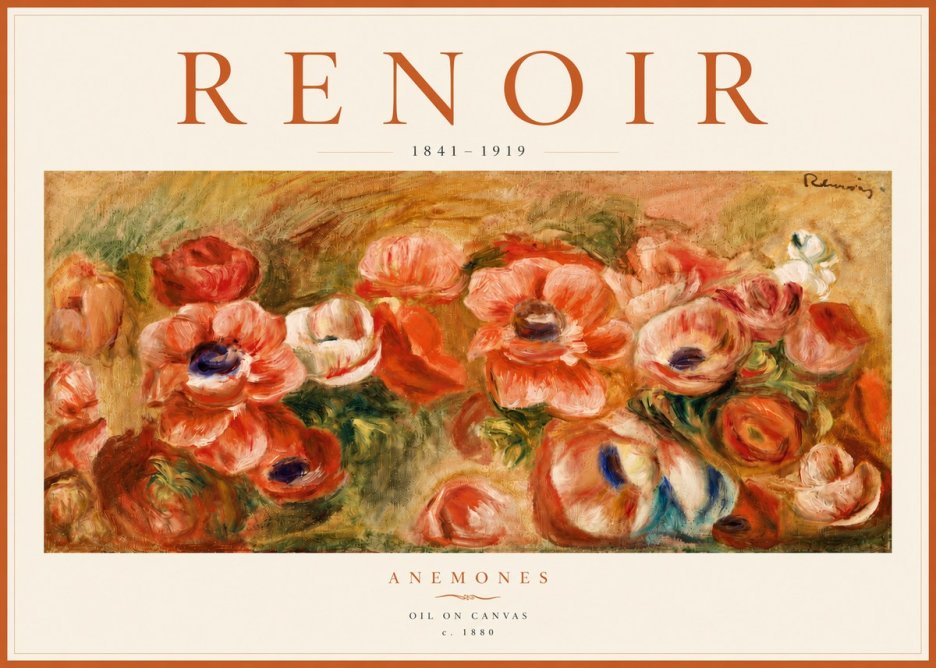 Renoir Anemones No4 - Plakát
