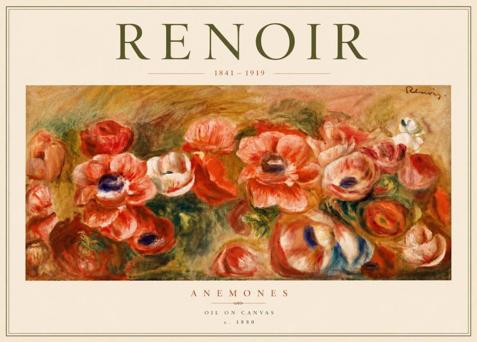 Renoir Anemones No5 - Plakát