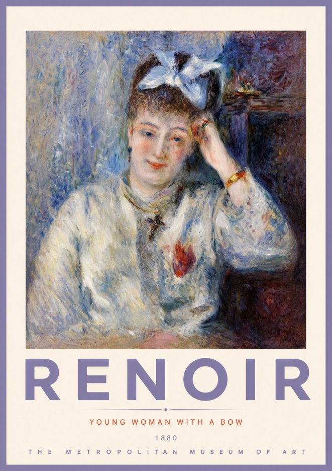 Renoir Young Woman with a Bow No2 - Plakát