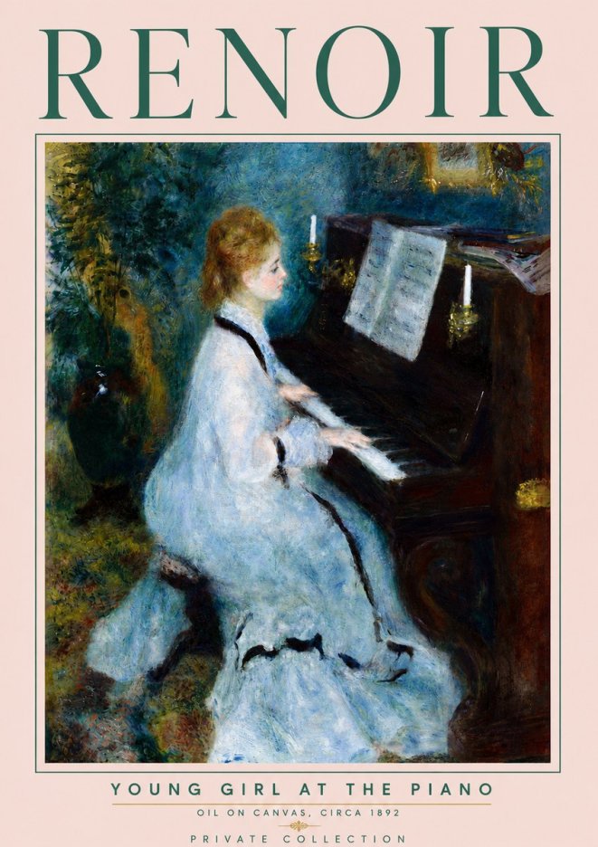 Renoir Young Girl at the Piano No5 - Plakát