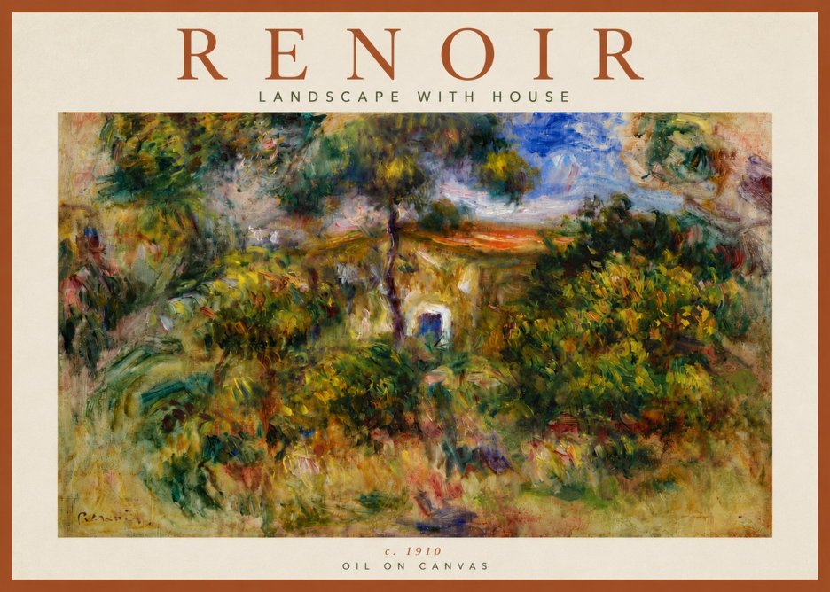 Renoir Landscape with House I No6 - Plakát