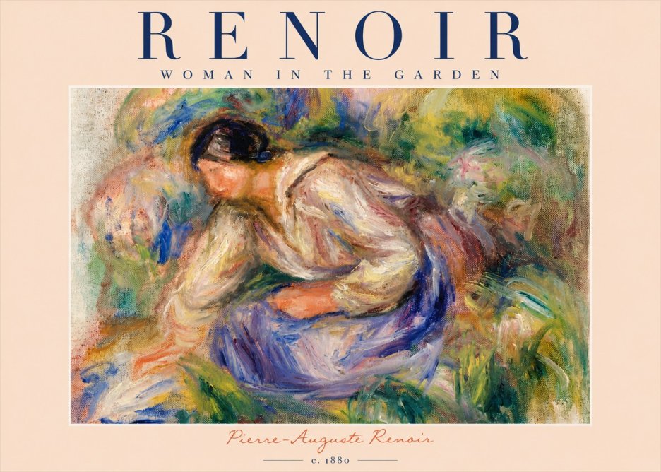 Renoir Woman in the Garden No4 - Plakát