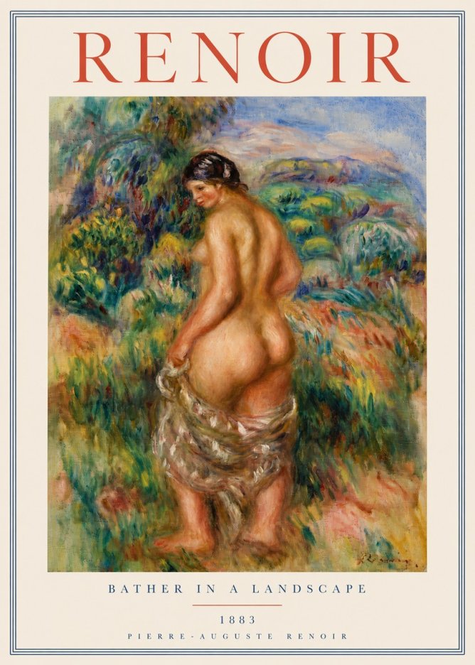 Renoir Bather in a Landscape No3 - Plakát