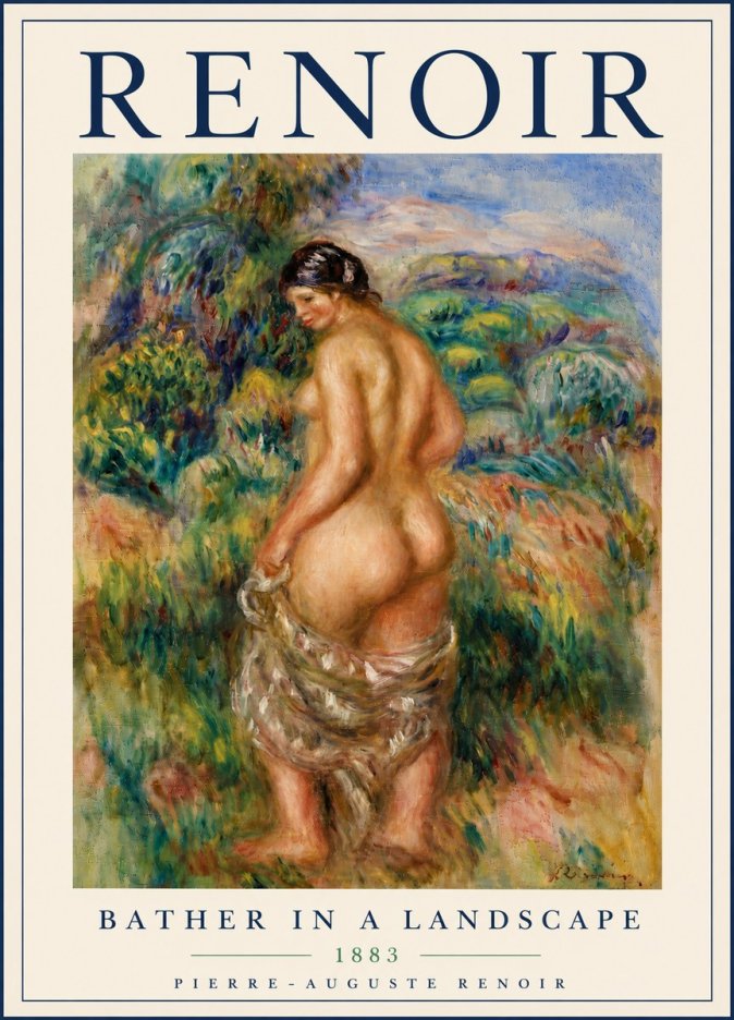 Renoir Bather in a Landscape No5 - Plakát