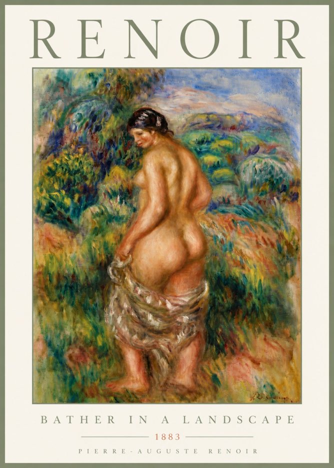 Renoir Bather in a Landscape No6 - Plakát