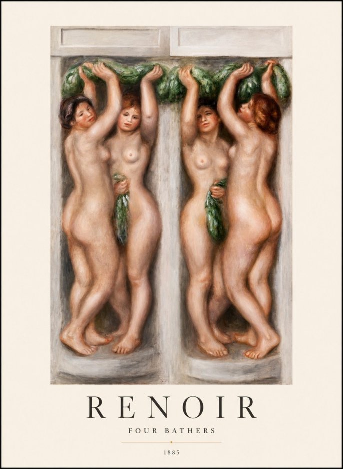 Renoir Four Bathers No1 - Plakát