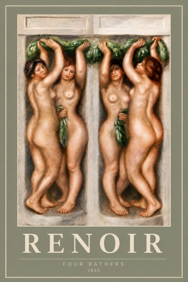 Renoir Four Bathers No6 - Plakát