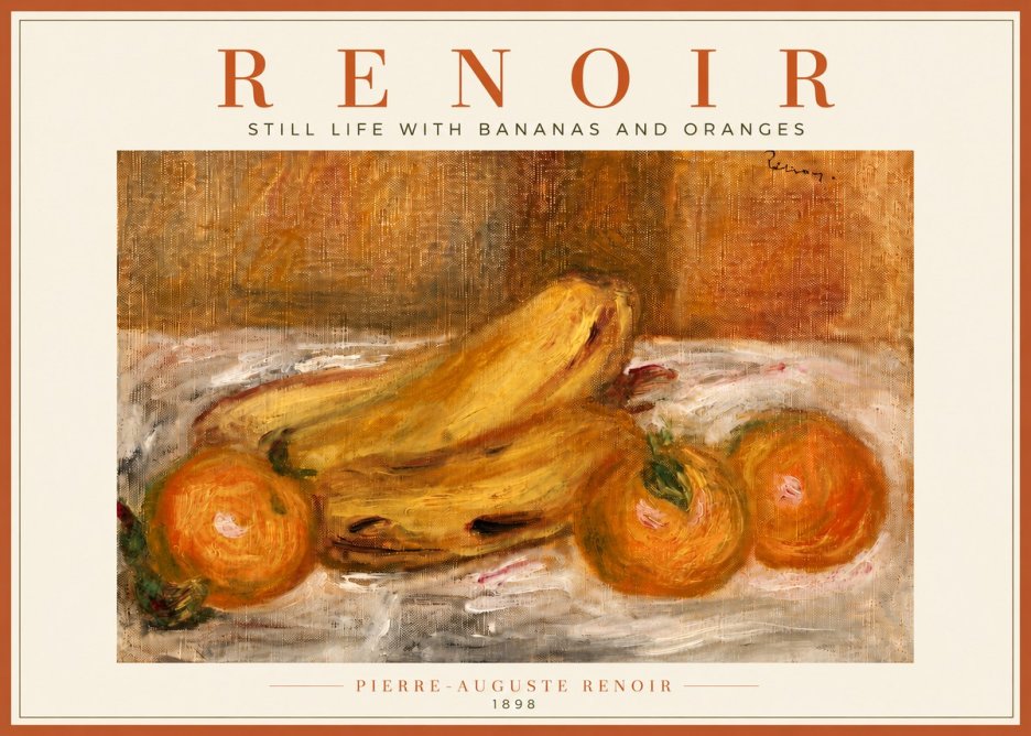 Renoir Still Life with Bananas and Oranges No6 - Plakát