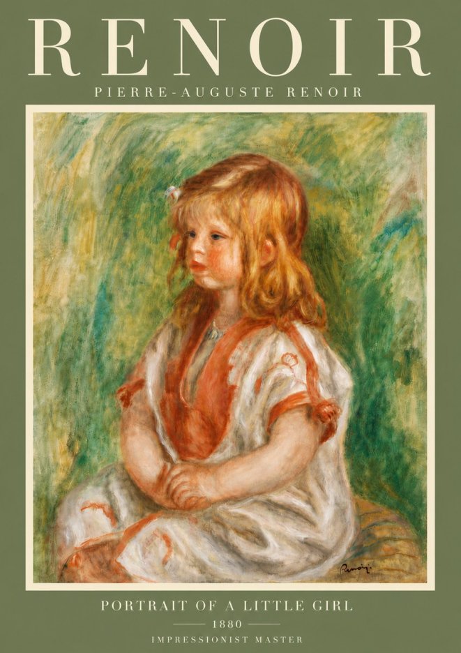 Renoir Portrait of a Little Girl No6 - Plakát