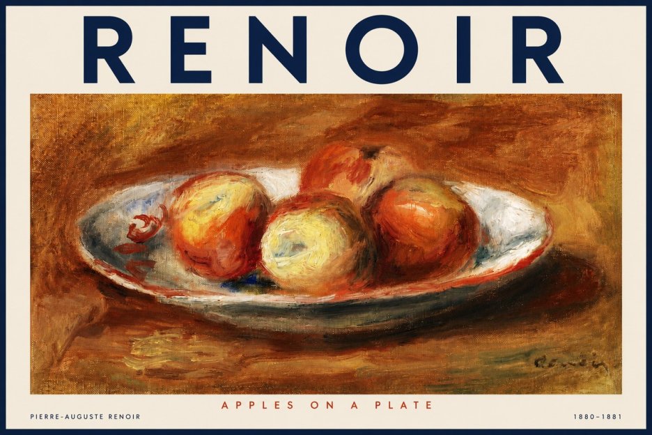Renoir Apples on a Plate No2 - Plakát