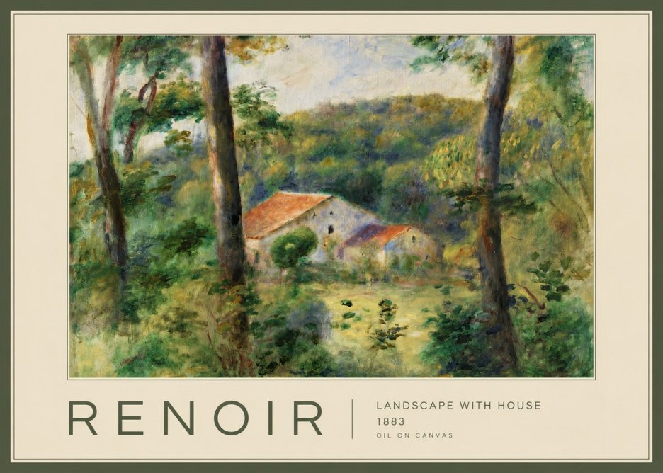 Renoir Landscape with House II No3 - Plakát