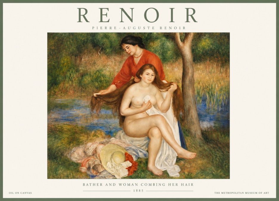 Renoir The Bather and Her Attendant No3 - Plakát