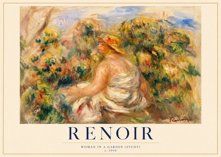 Renoir Woman in a Garden (Study) No1 - Plakát