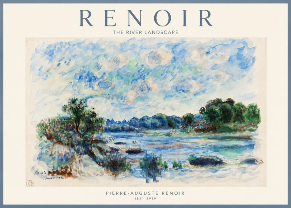 Renoir The River Landscape No3 - Plakát