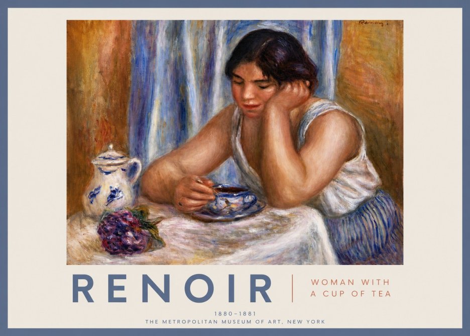 Renoir Woman with a Cup of Tea No2 - Plakát