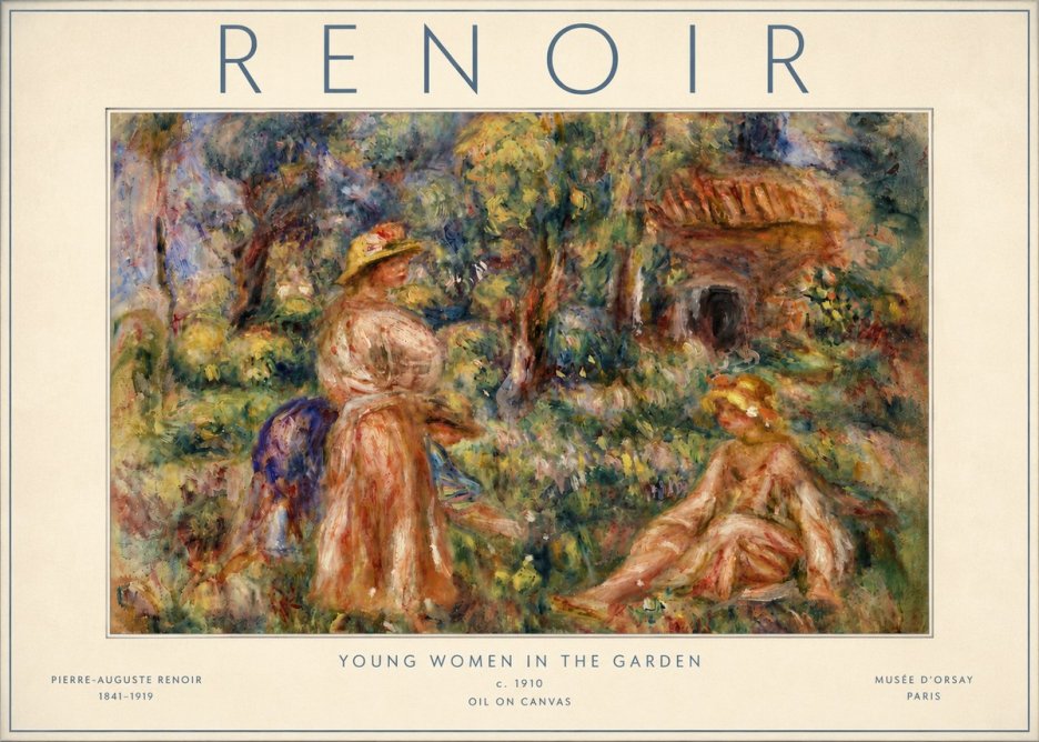 Renoir Young Women in the Garden I No6 - Plakát