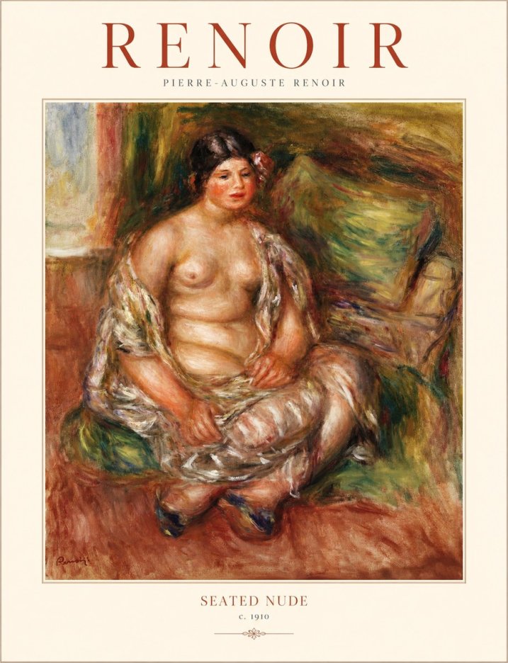 Renoir Seated Nude No1 - Plakát