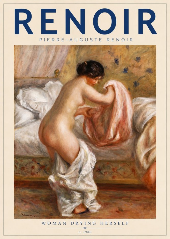Renoir Woman Drying Herself No3 - Plakát