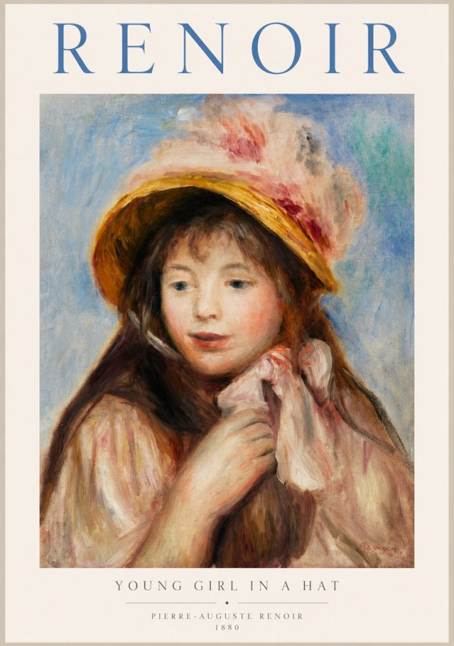 Renoir Young Girl in a Hat No1 - Plakát