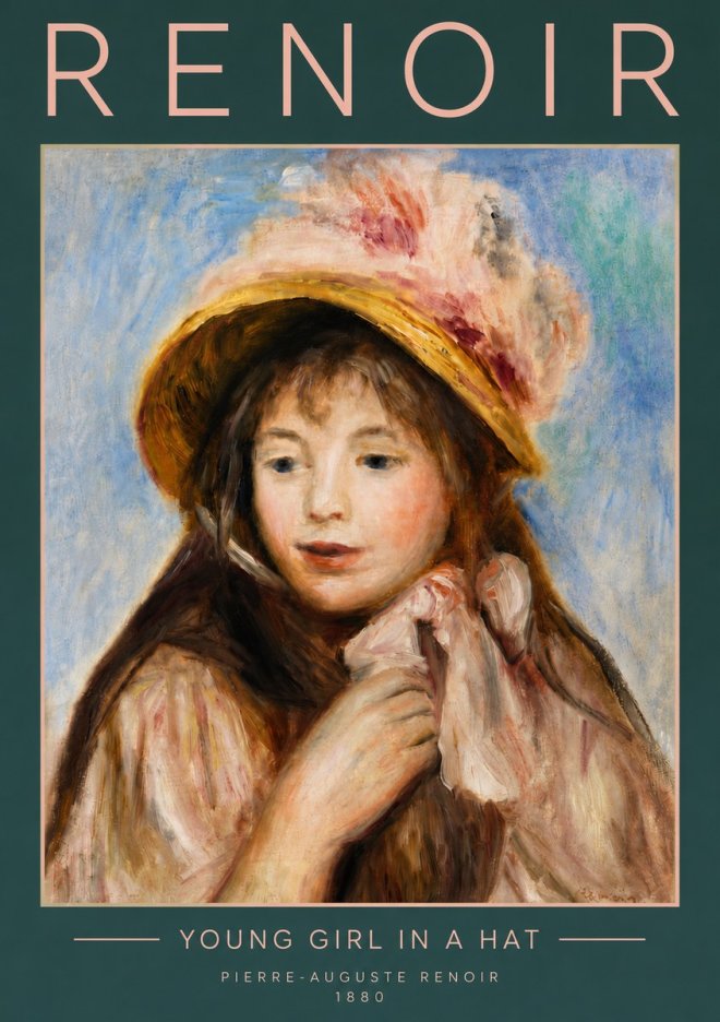 Renoir Young Girl in a Hat No5 - Plakát