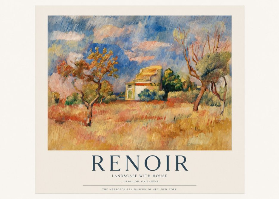 Renoir Landscape with House III No1 - Plakát