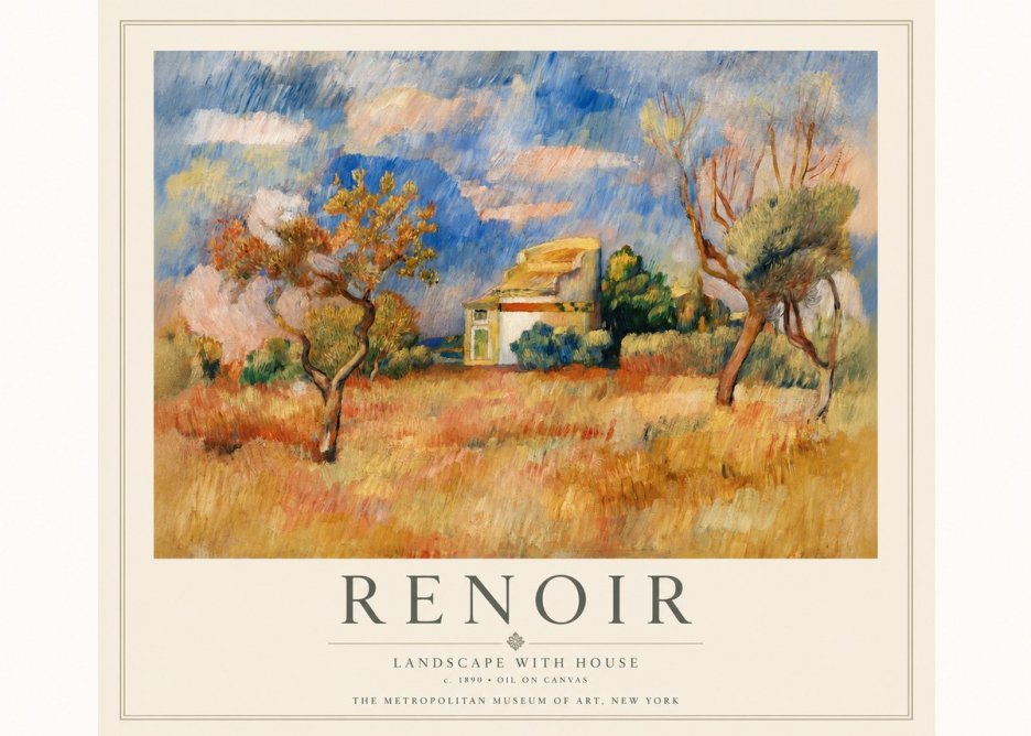 Renoir Landscape with House III No3 - Plakát