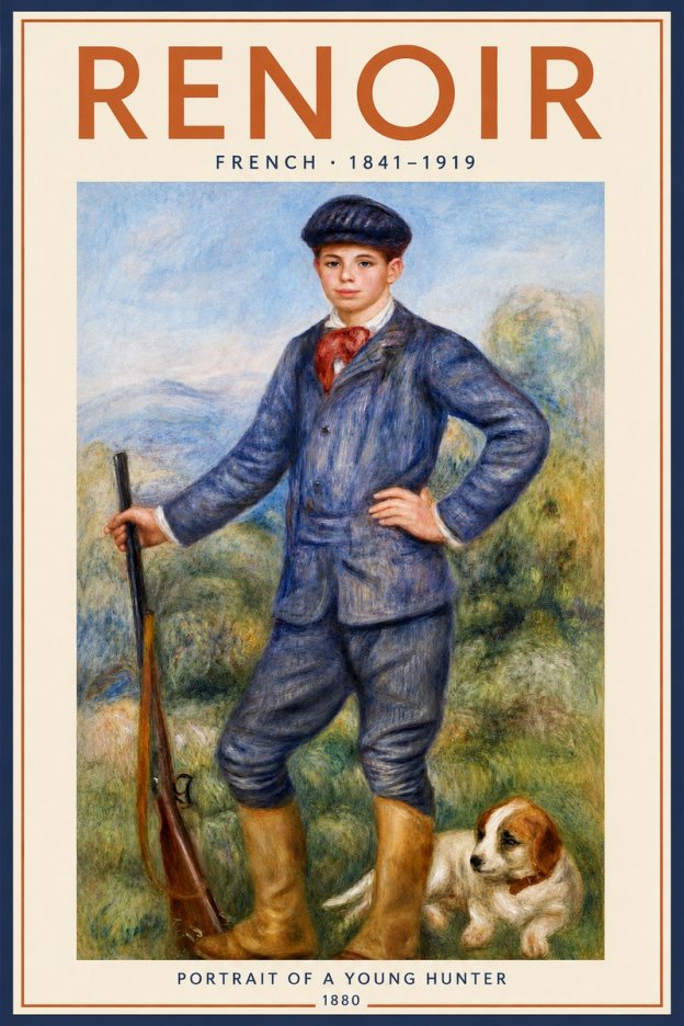 Renoir Portrait of a Young Hunter No2 - Plakát
