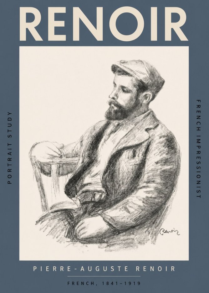 Renoir Portrait Study II No2 - Plakát