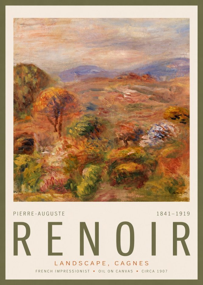 Renoir Landscape, Cagnes No2 - Plakát
