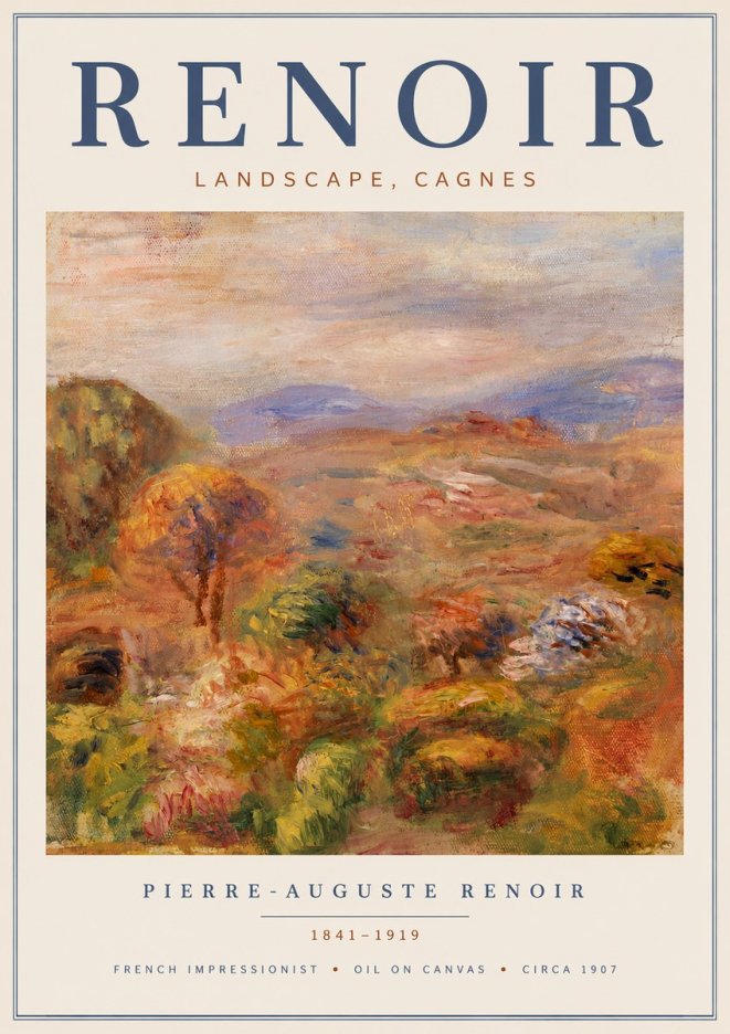 Renoir Landscape, Cagnes No4 - Plakát