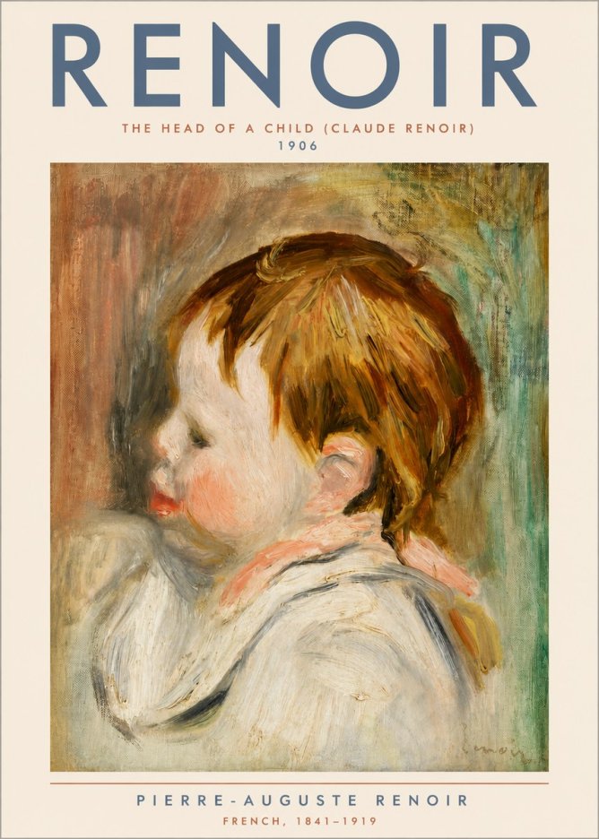 Renoir The Head of a Child (Claude Renoir) No5 - Plakát