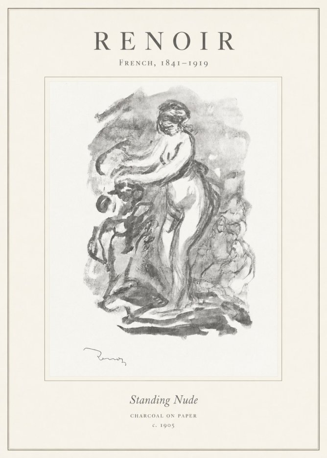 Renoir Standing Nude No1 - Plakát