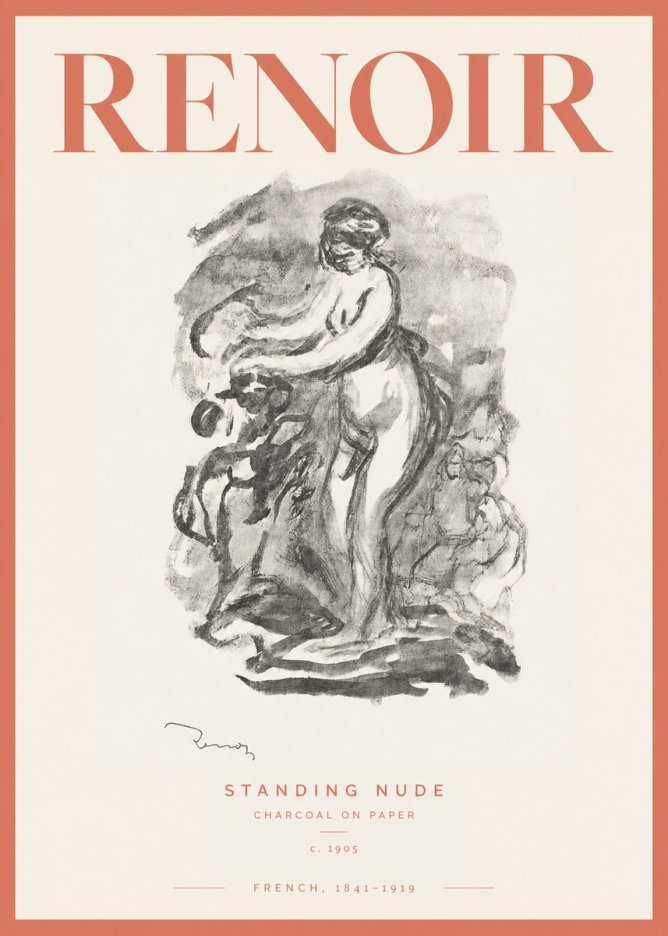 Renoir Standing Nude No2 - Plakát