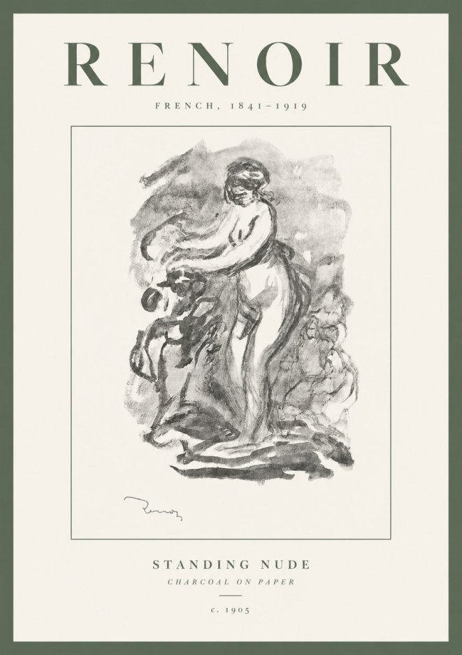 Renoir Standing Nude No3 - Plakát