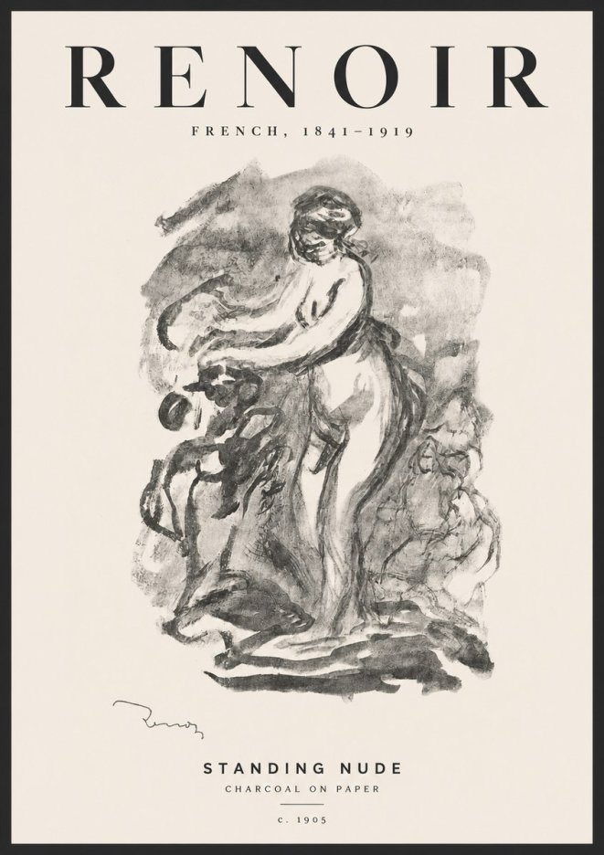 Renoir Standing Nude No4 - Plakát