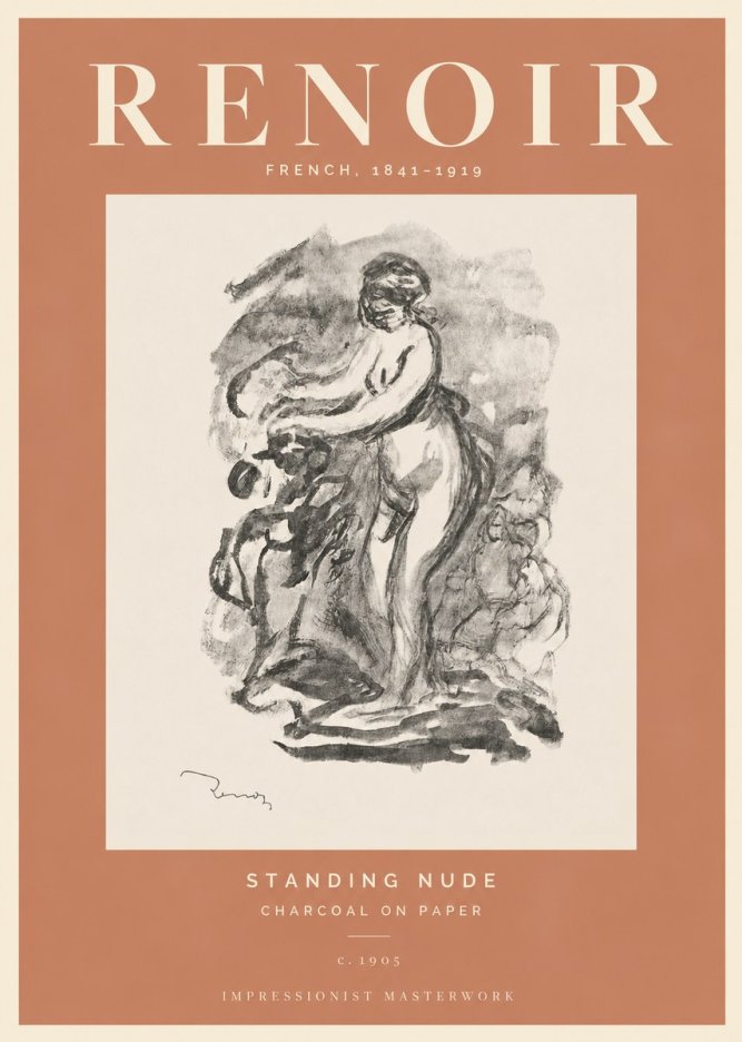 Renoir Standing Nude No5 - Plakát