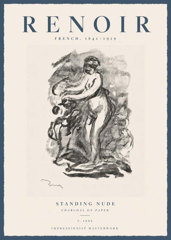 Renoir Standing Nude No6 - Plakát