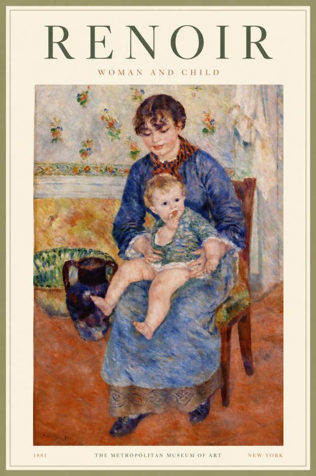 Renoir Woman and Child No2 - Plakát