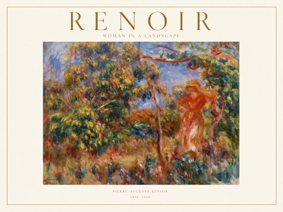 Renoir Woman in a Landscape No1 - Plakát