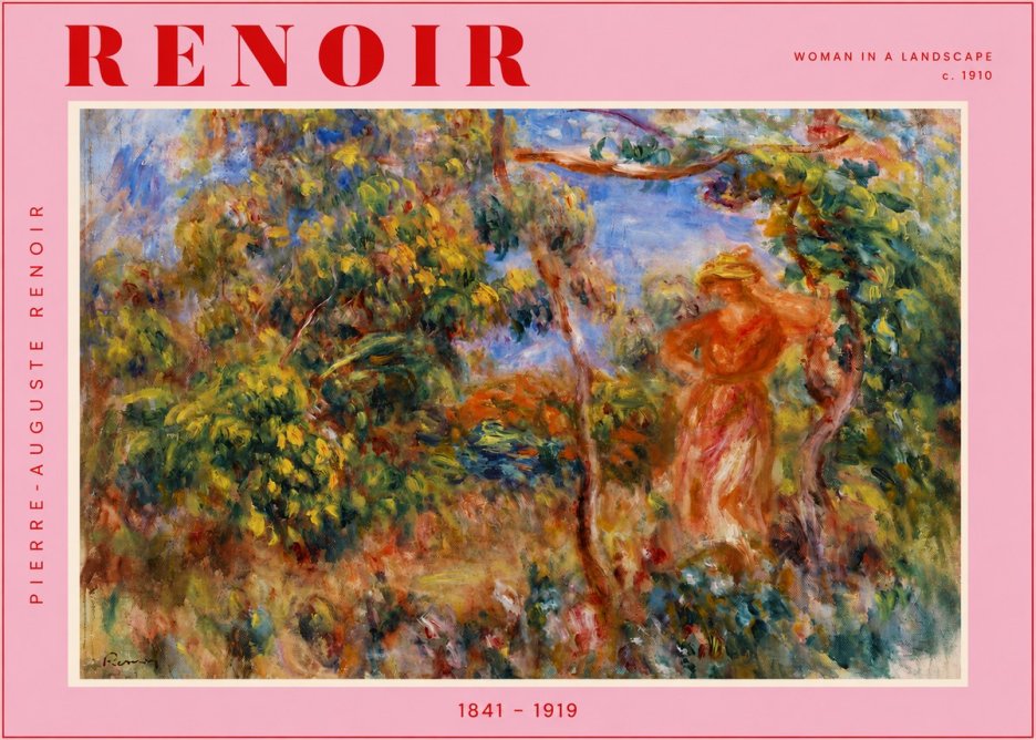 Renoir Woman in a Landscape No4 - Plakát