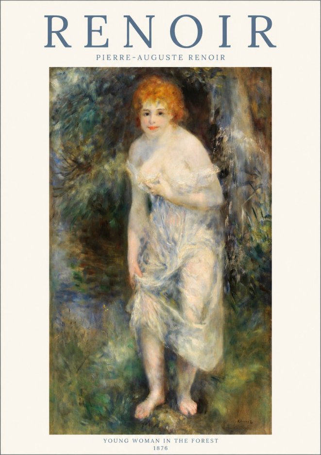 Renoir Young Woman in the Forest No1 - Plakát
