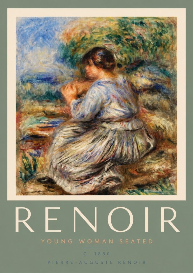 Renoir Young Girl in Landscape No2 - Plakát