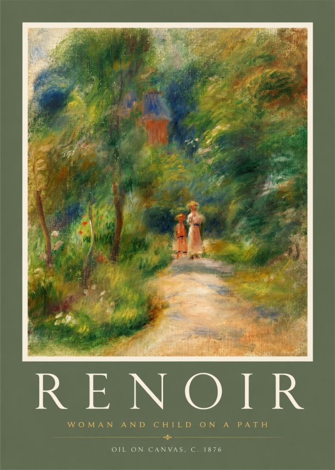 Renoir Woman and Child in a Landscape II No2 - Plakát