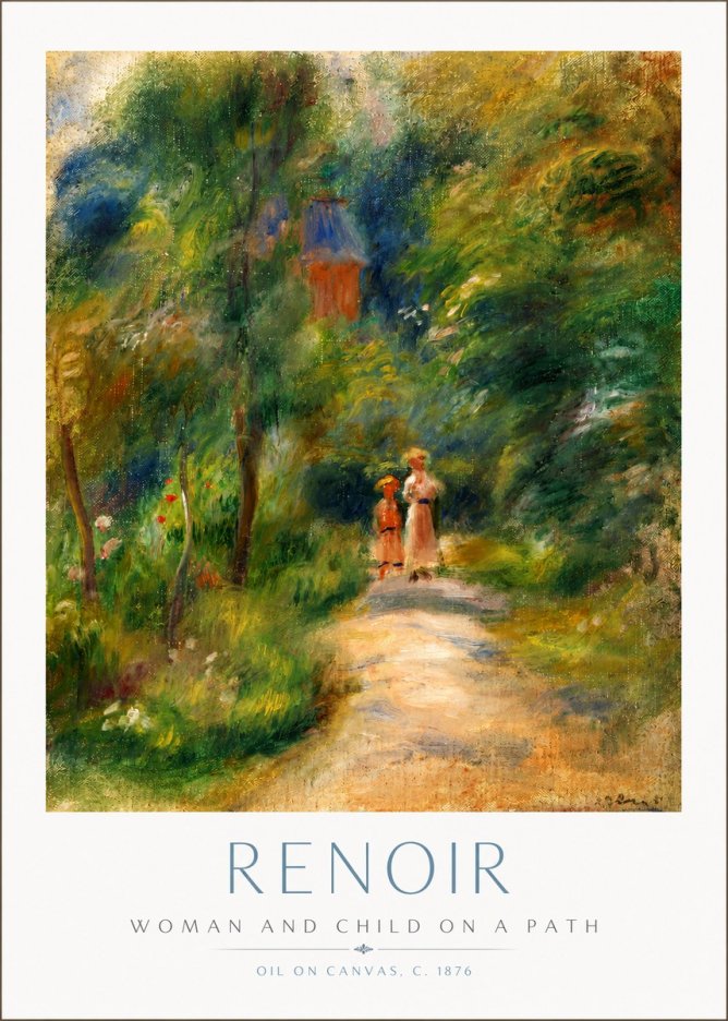 Renoir Woman and Child in a Landscape II No3 - Plakát